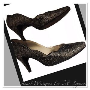 Stuart Weitzman For Mr. Seymour 70 Pointed Toe Scallop  Heel Pumps  US 5.5B
